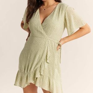 Abercrombie & Fitch Ruffle Hem Wrap Dress